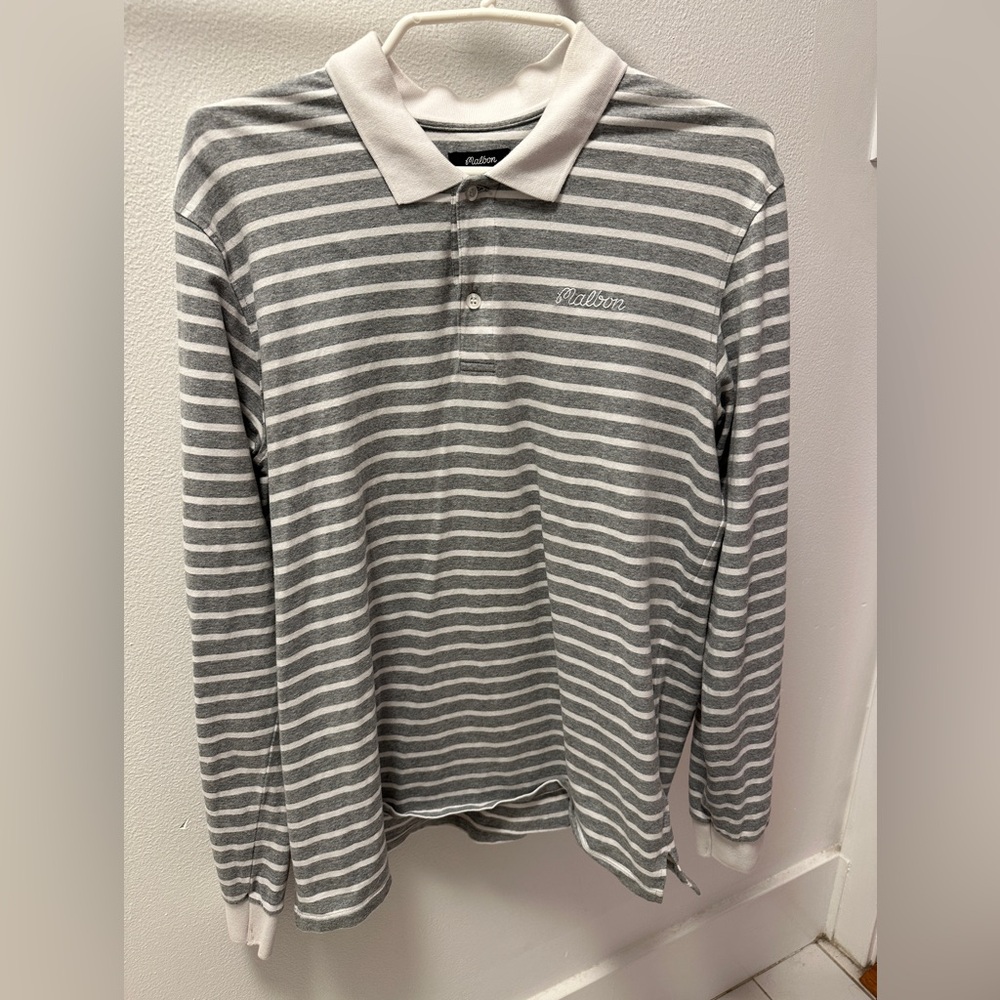 Malbon Golf Button Up Long Sleeve Polo Size M